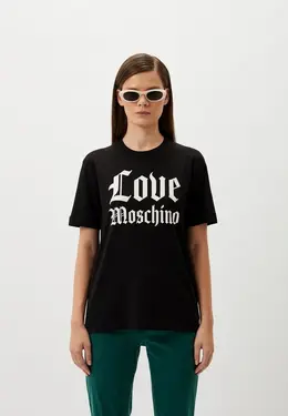 Love Moschino: Чёрная футболка 