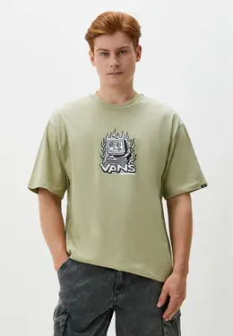 Vans: Футболка цвета хаки 