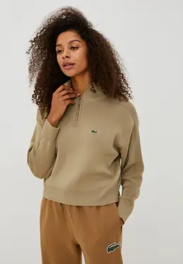 Lacoste: Коричневый свитер 