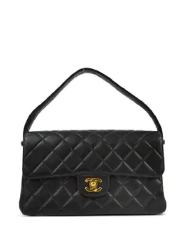 CHANEL Pre-Owned: Чёрная сумка-шоппер 
