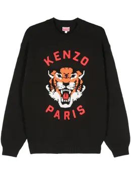 Kenzo: Чёрный свитер  Tiger