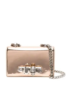 Alexander McQueen: Серебристая сумка  Jewelled Satchel