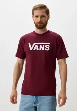 Vans: Бордовая футболка 