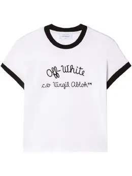 Off-White: Белая футболка 