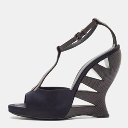 Bottega Veneta: Синие сандалии  Wedge