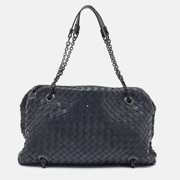 Bottega Veneta: Чёрная сумка  Intrecciato