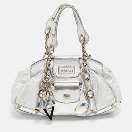 Versace: Серебристая сумка 