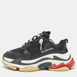 Balenciaga: Чёрные кроссовки  Triple S