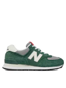 New Balance: Зелёные кроссовки 