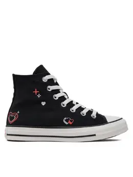 Converse: Чёрные кеды  Chuck Taylor All Star