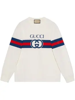 Gucci: Белый свитшот  Interlocking G