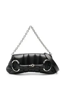 Gucci: Чёрная сумка  Horsebit Chain