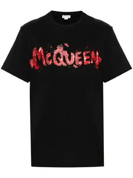 Alexander McQueen: Футболка  Graffiti с принтом