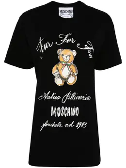 Moschino: Чёрная футболка  Teddy Bear