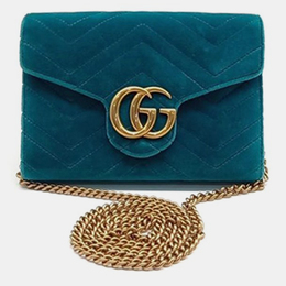 Gucci: Голубой кошелёк  GG Marmont