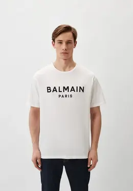 Balmain: Белая футболка 