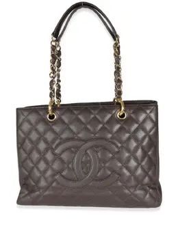 CHANEL Pre-Owned: Коричневая сумка-шоппер 