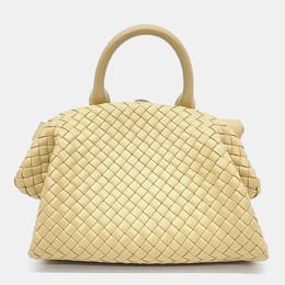 Bottega Veneta: Бежевая сумка  Intrecciato