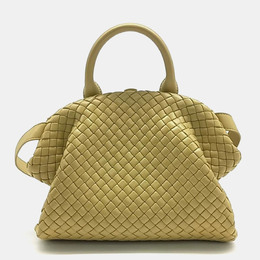 Bottega Veneta: Бежевая сумка  Intrecciato