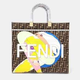 Fendi: Коричневая сумка-шоппер  Sunshine