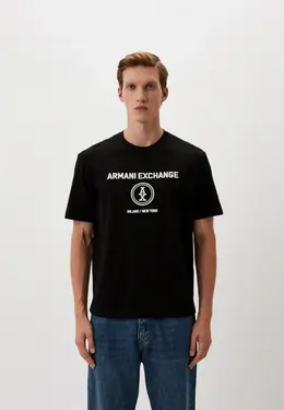 Armani Exchange: Чёрная футболка 