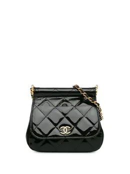 CHANEL Pre-Owned: Чёрный клатч 