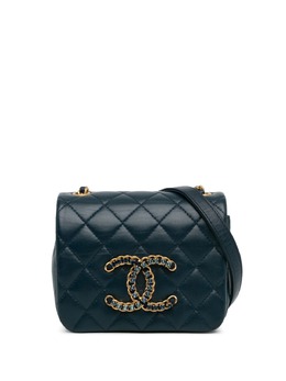 CHANEL Pre-Owned: Голубая сумка через плечо 