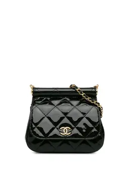 CHANEL Pre-Owned: Чёрный клатч 