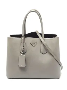 Prada: Серебристая сумка-шоппер 