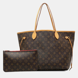 Louis Vuitton: Коричневая сумка-шоппер  Neverfull MM