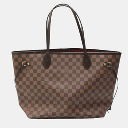 Louis Vuitton: Коричневая сумка-шоппер  Neverfull MM