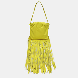 Bottega Veneta: Жёлтая сумка  Fringe