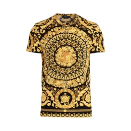 Versace: Чёрная футболка  Barocco