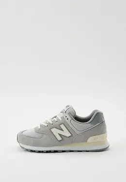 New Balance: Серые кроссовки 