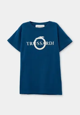 Trussardi Junior: Синяя футболка 