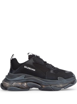 Balenciaga: Чёрные кроссовки  Triple S