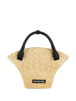 Balenciaga: Бежевая сумка-шоппер 
