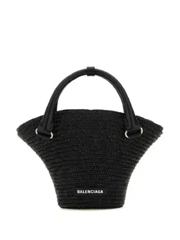 Balenciaga: Чёрная сумка-шоппер 