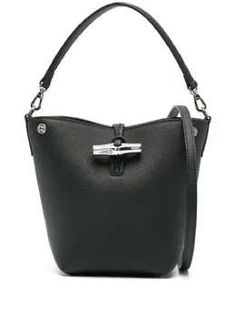 Longchamp: Чёрная сумка  Roseau
