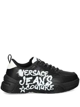 Versace Jeans Couture: Чёрные кроссовки 