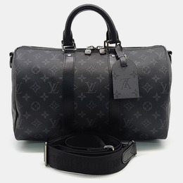 Louis Vuitton: Чёрная сумка  Keepall