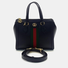 Gucci: Чёрная сумка  Ophidia GG