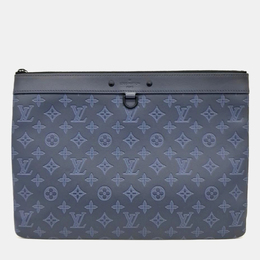 Louis Vuitton: Голубой клатч  Pochette