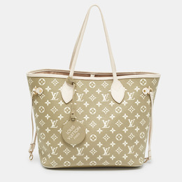 Louis Vuitton: Сумка  Neverfull MM цвета хаки