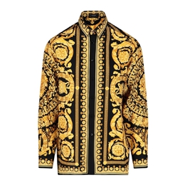 Versace: Чёрная рубашка  Barocco