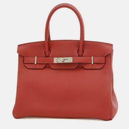 Hermes: Красная сумка-шоппер  Birkin 30