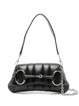 Gucci: Чёрная сумка  Horsebit Chain