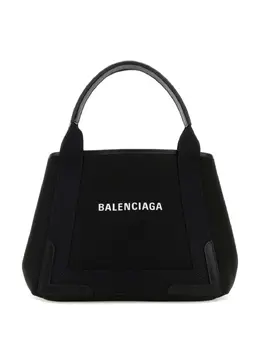 Balenciaga: Чёрная сумка-шоппер 