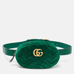 Gucci: Зелёная сумка  GG Marmont