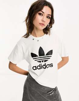 Adidas: Белая футболка  Originals